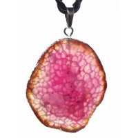 Colourful Agate Crystal Sliced Electroplated Pendant Design 01